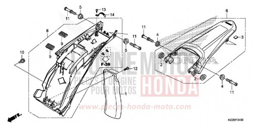 KOTFLUEGEL, HINTEN CRF250LAH de 2017
